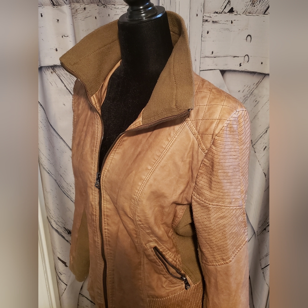 Women's GUESS faux-leather moto jacket - Large - Picture 4 of 8